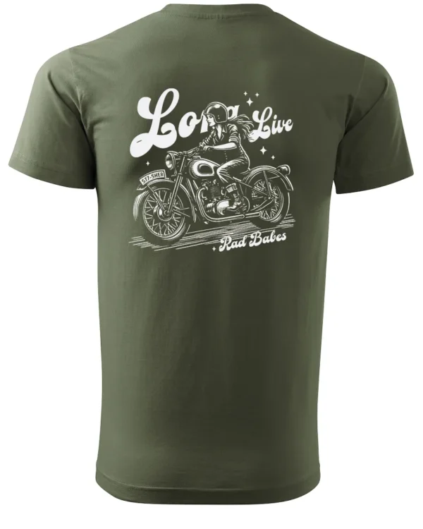Koszulka Jazda, wolność, niezależność, „Long Live Rad Babes” – edycja White, Unisex