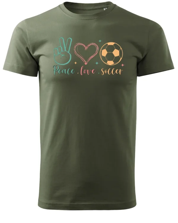 Koszulka Peace Love Soccer <br>Sport i pasja - Unisex, dla niej