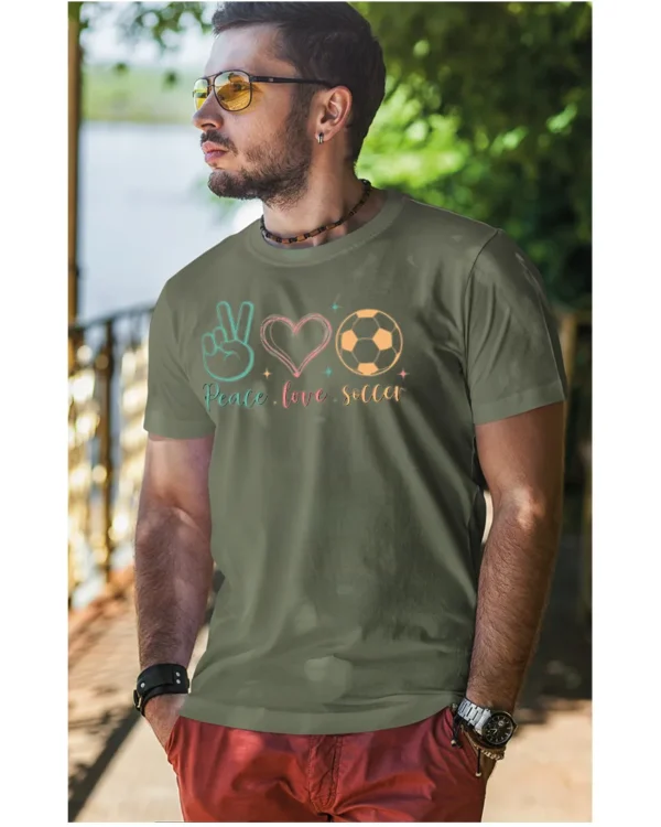Koszulka Peace Love Soccer <br>Sport i pasja - Unisex, dla niej