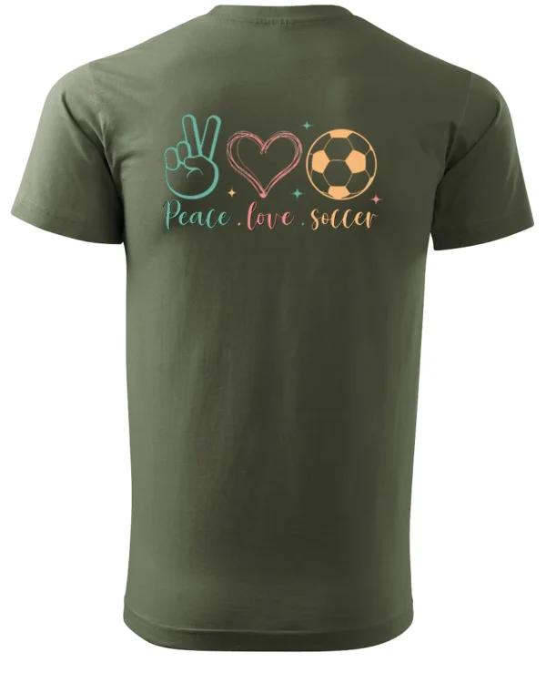 Koszulka Peace Love Soccer <br>Sport i pasja - Unisex, dla niej
