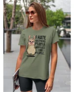 Koszulka I Hate Mornings <br>And people - Unisex, dla niej