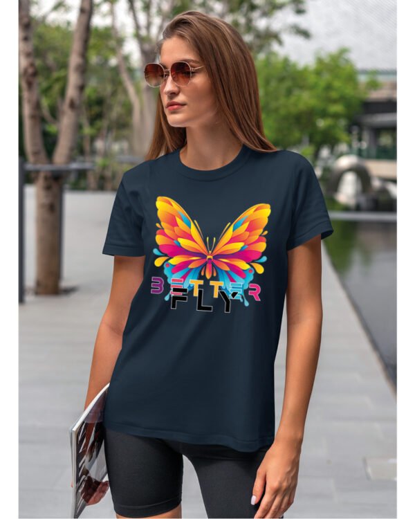Koszulka unisex motyl “Better fly”, dla niej – wybierz kolor!