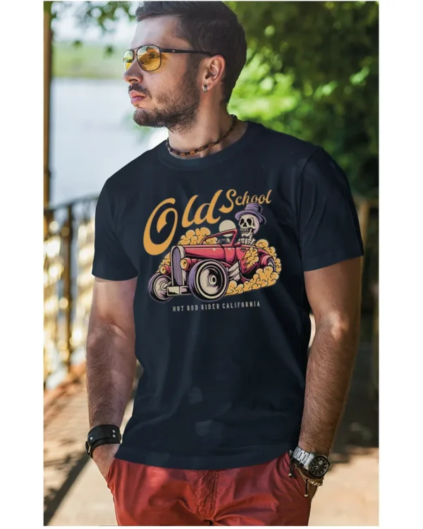 Koszulka unisex vintage samochód "Hot rod", dla niego – wybierz kolor!