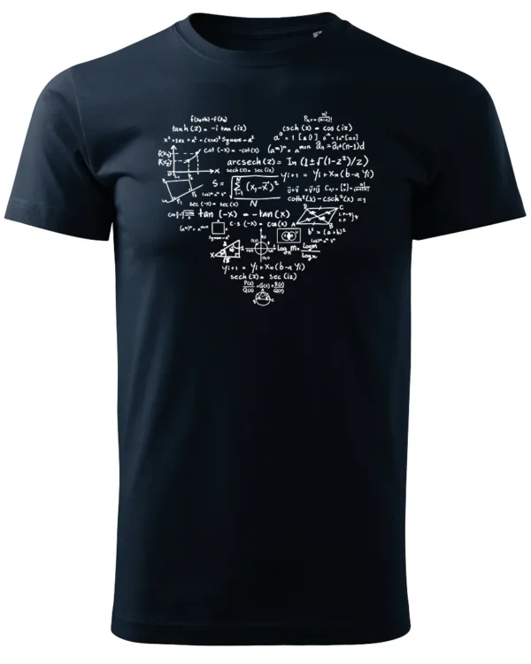 Koszulka Matematyczne serce, dla miłośników liczb – edycja White, Unisex