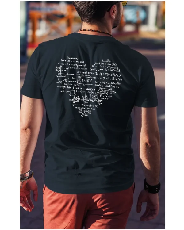Koszulka Matematyczne serce, dla miłośników liczb – edycja White, Unisex