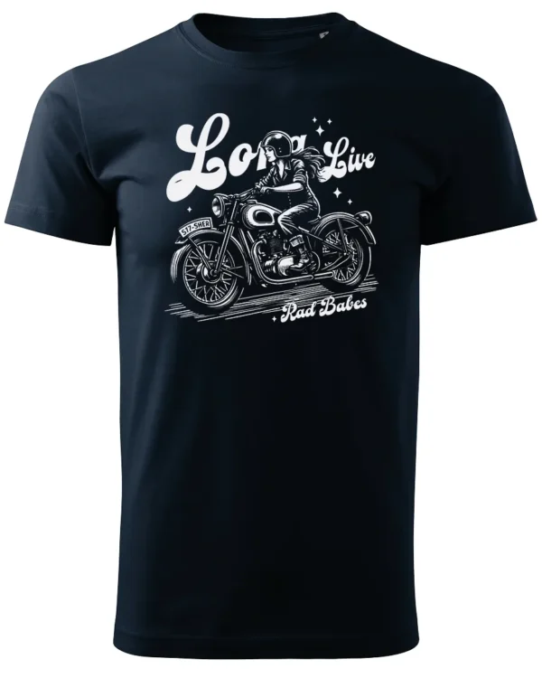 Koszulka Jazda, wolność, niezależność, „Long Live Rad Babes” – edycja White, Unisex