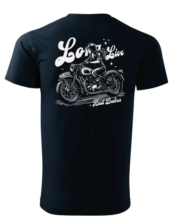 Koszulka Jazda, wolność, niezależność, „Long Live Rad Babes” – edycja White, Unisex