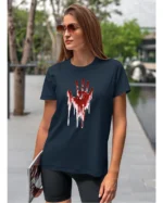 Koszulka Krwawe ślady, koszulka, koszulka damska, t-shirt damski, koszulka damska z nadrukiem, koszulka z napisem