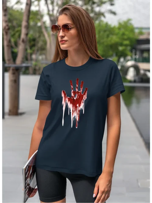 Koszulka Krwawe ślady, koszulka, koszulka damska, t-shirt damski, koszulka damska z nadrukiem, koszulka z napisem
