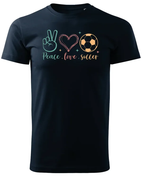 Koszulka Peace Love Soccer <br>Sport i pasja - Unisex, dla niej