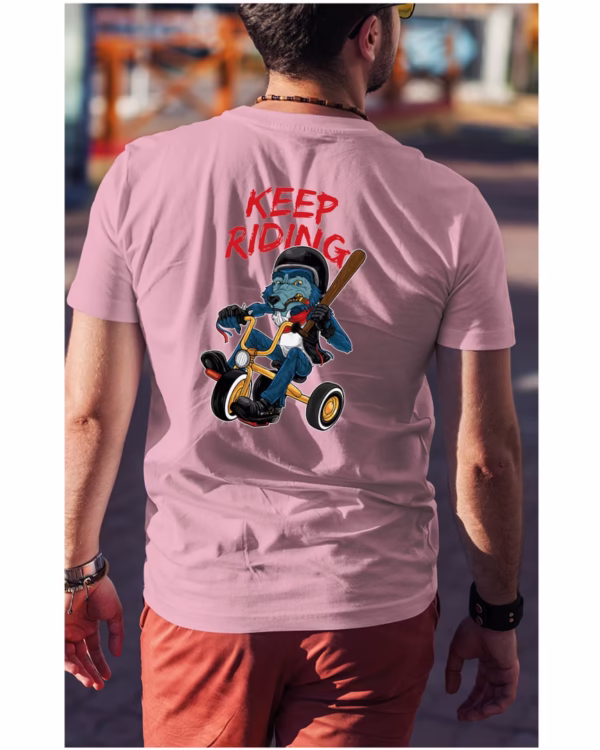 Koszulka unisex wilczy jeździec “Keep riding”, dla niego – wybierz kolor!
