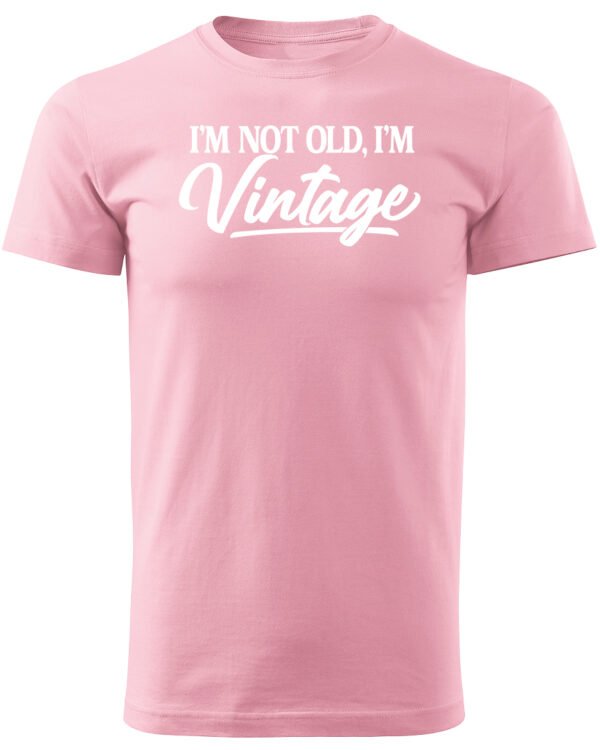 Koszulka Styl retro na co dzień, „I'm not old, I'm vintage” – Unisex, edycja Midnight