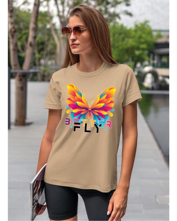 Koszulka unisex motyl “Better fly”, dla niej – wybierz kolor!