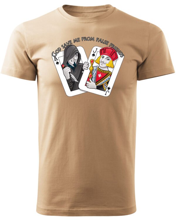 Koszulka unisex napis “God save me from false friends”, dla niej – wybierz kolor!