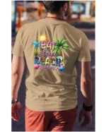 Koszulka Plażowy styl życia <br>jedz, śpij, plażuj, powtarzaj - Unisex, dla niego