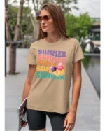 Koszulka Lato pełne smaku <br>delektuj się słodkimi chwilami - Unisex, dla niej