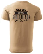 Koszulka Romantyczna propozycja, „Will you be my girlfriend?” - Unisex