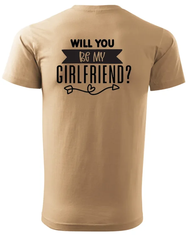 Koszulka Romantyczna propozycja, „Will you be my girlfriend?” - Unisex