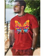 Koszulka unisex motyl “Better fly”, dla niego – wybierz kolor!
