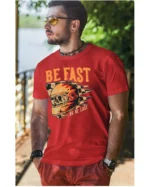 Koszulka unisex wyścig “Be fast or be last”, dla niego – wybierz kolor!