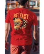 Koszulka unisex wyścig “Be fast or be last”, dla niego – wybierz kolor!