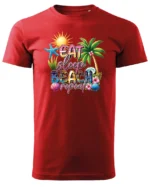Koszulka Plażowy styl życia <br>jedz, śpij, plażuj, powtarzaj - Unisex, dla niego