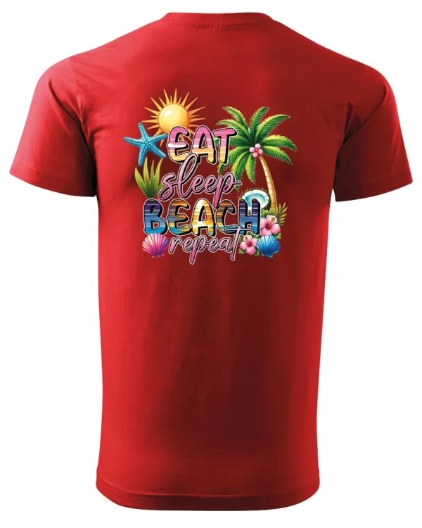 Koszulka Plażowy styl życia <br>jedz, śpij, plażuj, powtarzaj - Unisex, dla niego