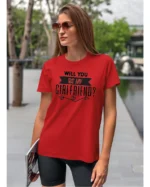 Koszulka Romantyczna propozycja, „Will you be my girlfriend?” - Unisex