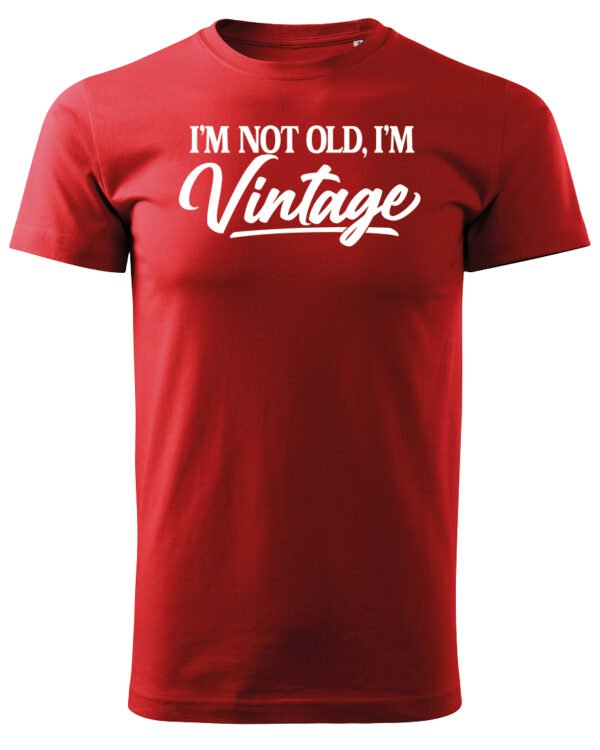Koszulka Styl retro na co dzień, „I'm not old, I'm vintage” – Unisex, edycja Midnight