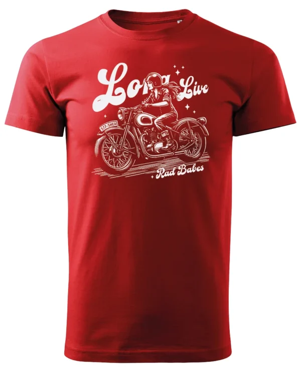 Koszulka Jazda, wolność, niezależność, „Long Live Rad Babes” – edycja White, Unisex