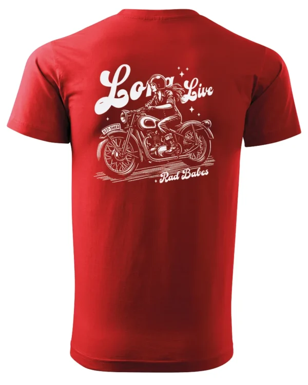 Koszulka Jazda, wolność, niezależność, „Long Live Rad Babes” – edycja White, Unisex