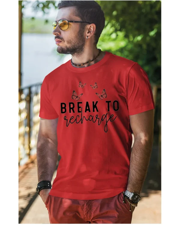 Koszulka Znajdź chwilę na odpoczynek, „Break to recharge” – Unisex