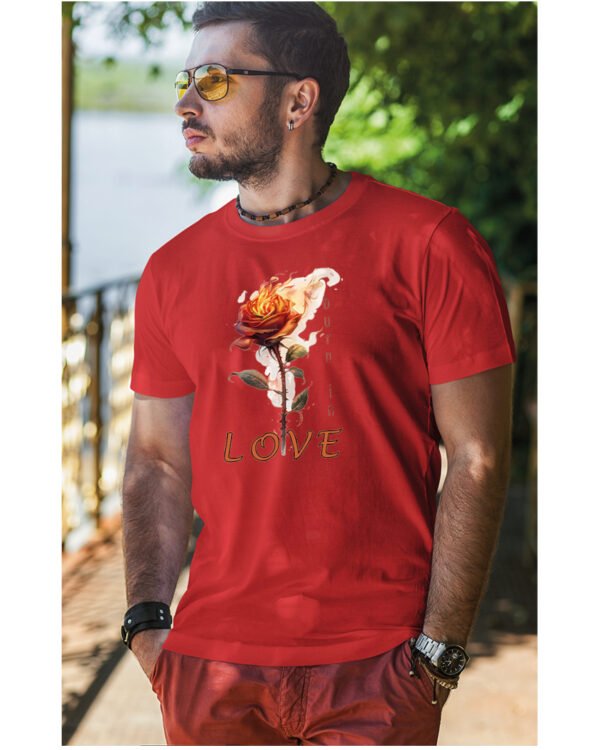 Koszulka Burn in Love <br>Romantyczny płomień - Unisex, dla niego