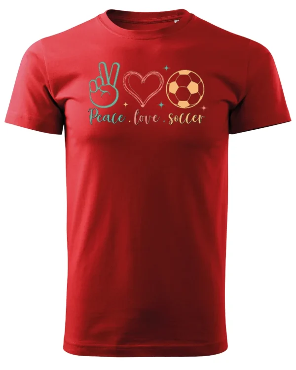 Koszulka Peace Love Soccer <br>Sport i pasja - Unisex, dla niej