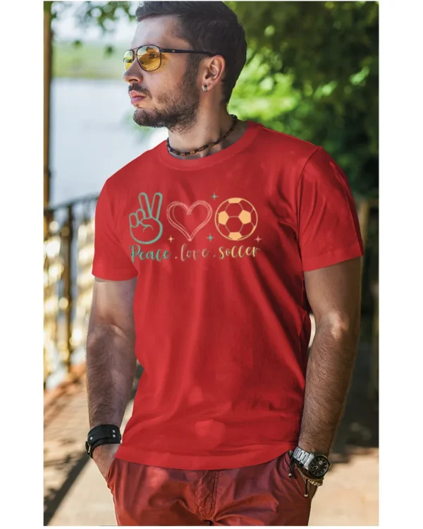 Koszulka Peace Love Soccer <br>Sport i pasja - Unisex, dla niej