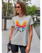 Koszulka unisex motyl “Better fly”, dla niej – wybierz kolor!