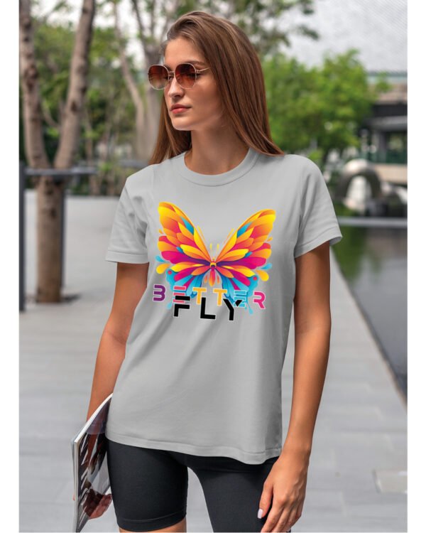 Koszulka unisex motyl “Better fly”, dla niej – wybierz kolor!