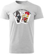 Koszulka unisex napis “God save me from false friends”, dla niej – wybierz kolor!