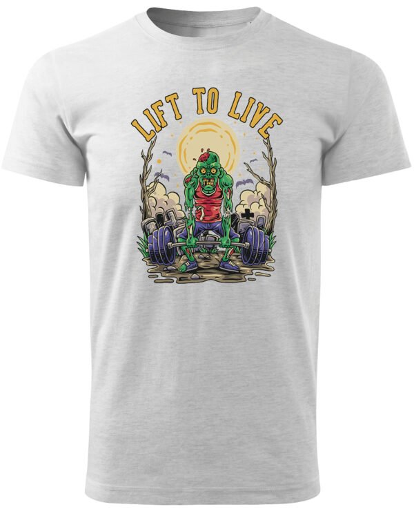 Koszulka unisex "Fitness z zombie, trenuj by przeżyć", dla niego – wybierz kolor!