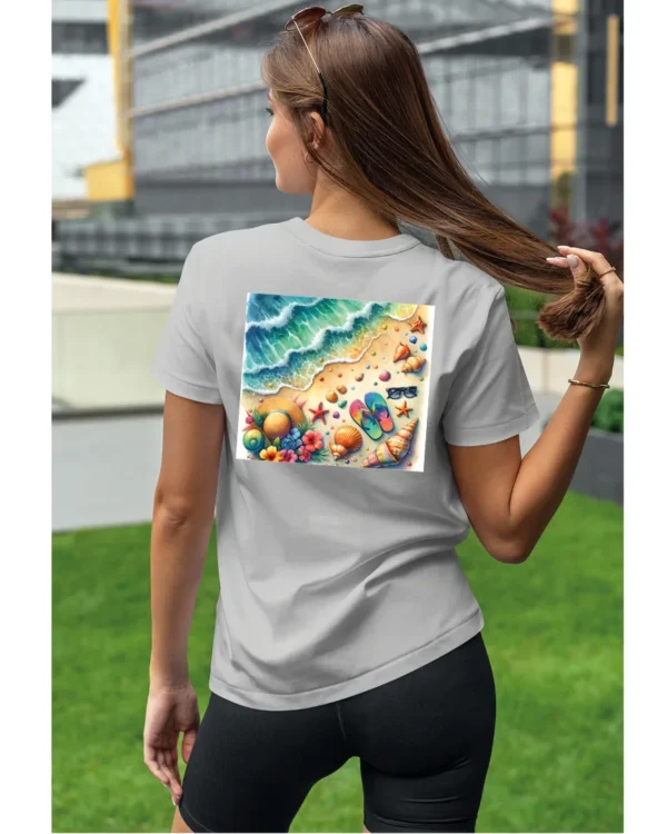 Koszulka Plaża, fale i klapki UNISEX