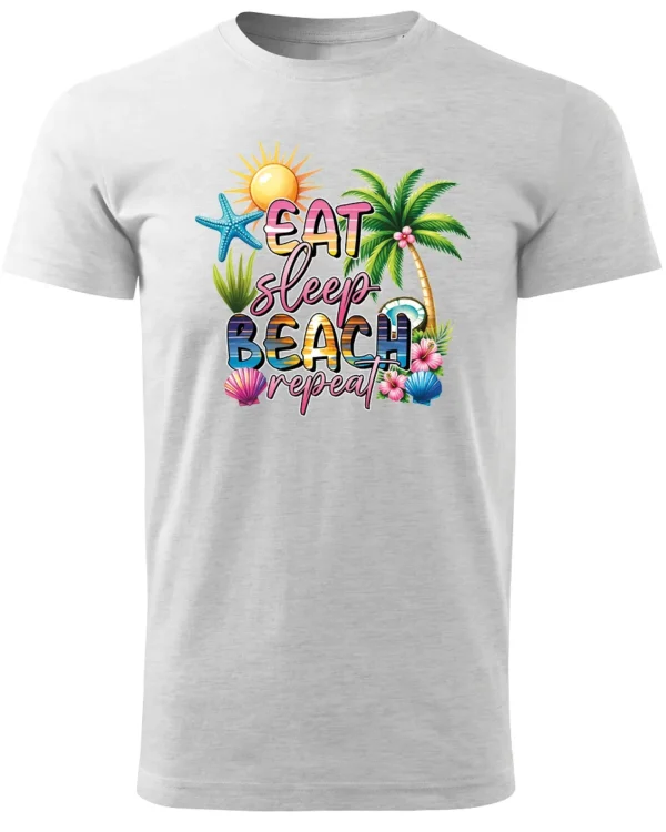 Koszulka Plażowy styl życia <br>jedz, śpij, plażuj, powtarzaj - Unisex, dla niego