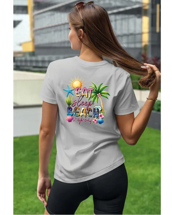 Koszulka Plażowy styl życia <br>jedz, śpij, plażuj, powtarzaj - Unisex, dla niej
