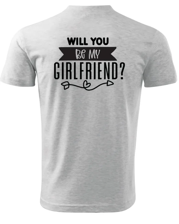 Koszulka Romantyczna propozycja, „Will you be my girlfriend?” - Unisex
