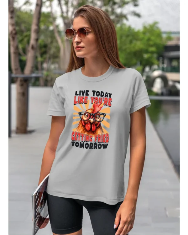 Koszulka Live Today <br>Kurczak na luzie - Unisex, dla niej