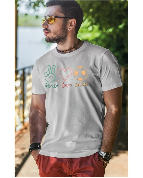 Koszulka Peace Love Soccer <br>Sport i pasja - Unisex, dla niej