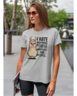 Koszulka I Hate Mornings <br>And people - Unisex, dla niej