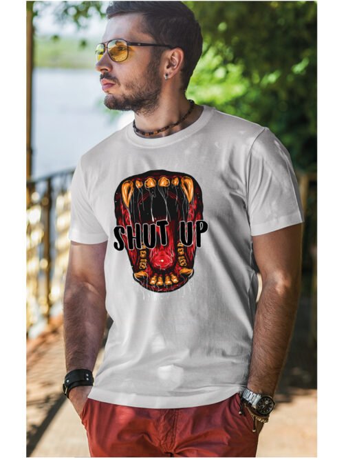 Koszulka unisex napis “Shut up”, dla niego – wybierz kolor!