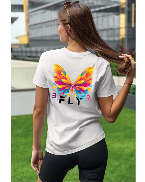 Koszulka unisex motyl “Better fly”, dla niej – wybierz kolor!