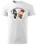 Koszulka unisex napis “God save me from false friends”, dla niej – wybierz kolor!