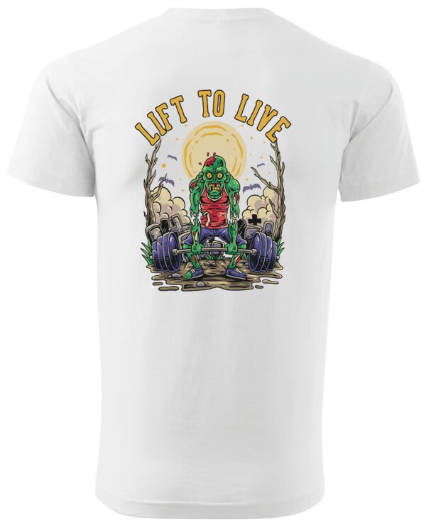 Koszulka unisex "Fitness z zombie, trenuj by przeżyć", dla niego – wybierz kolor!